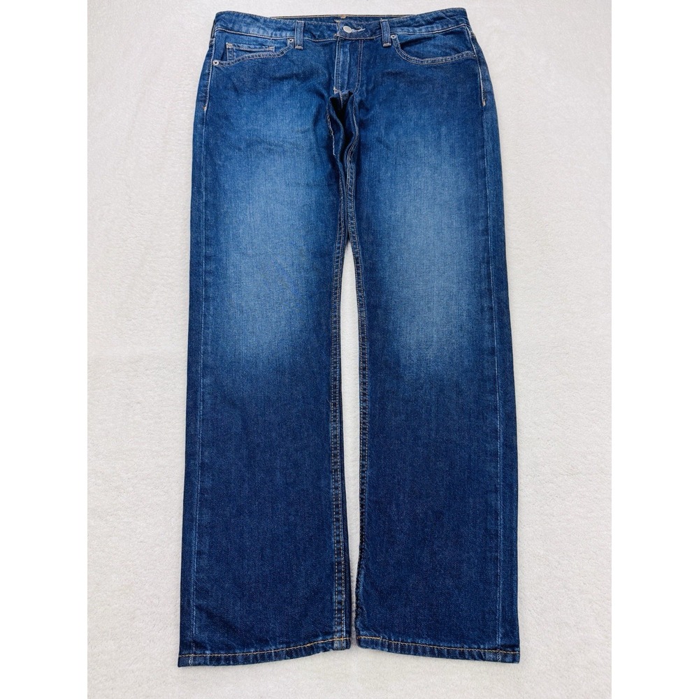 Bonobos 5 Pkt Jeans Men 33x32 Blue Straight Denim Whiskered Golf Preppy‎
